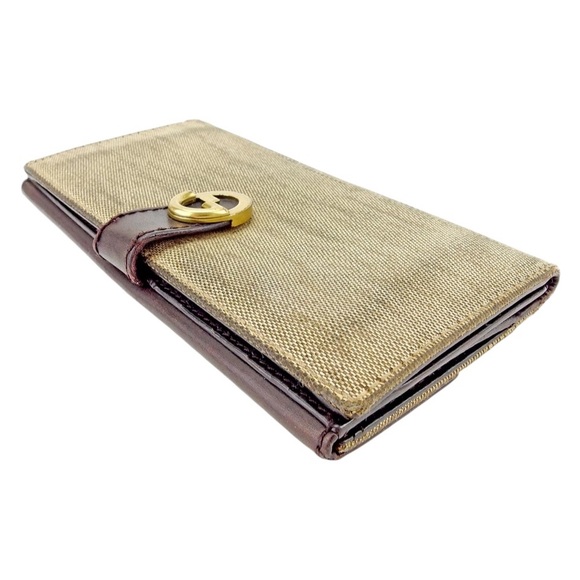 Gucci Wallet Purse G logos Beige Brown/ Golden Toned Color Unisex Wallet - Picture 8 of 12
